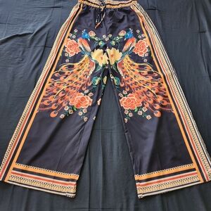 Floral Print Wide-Leg Pants